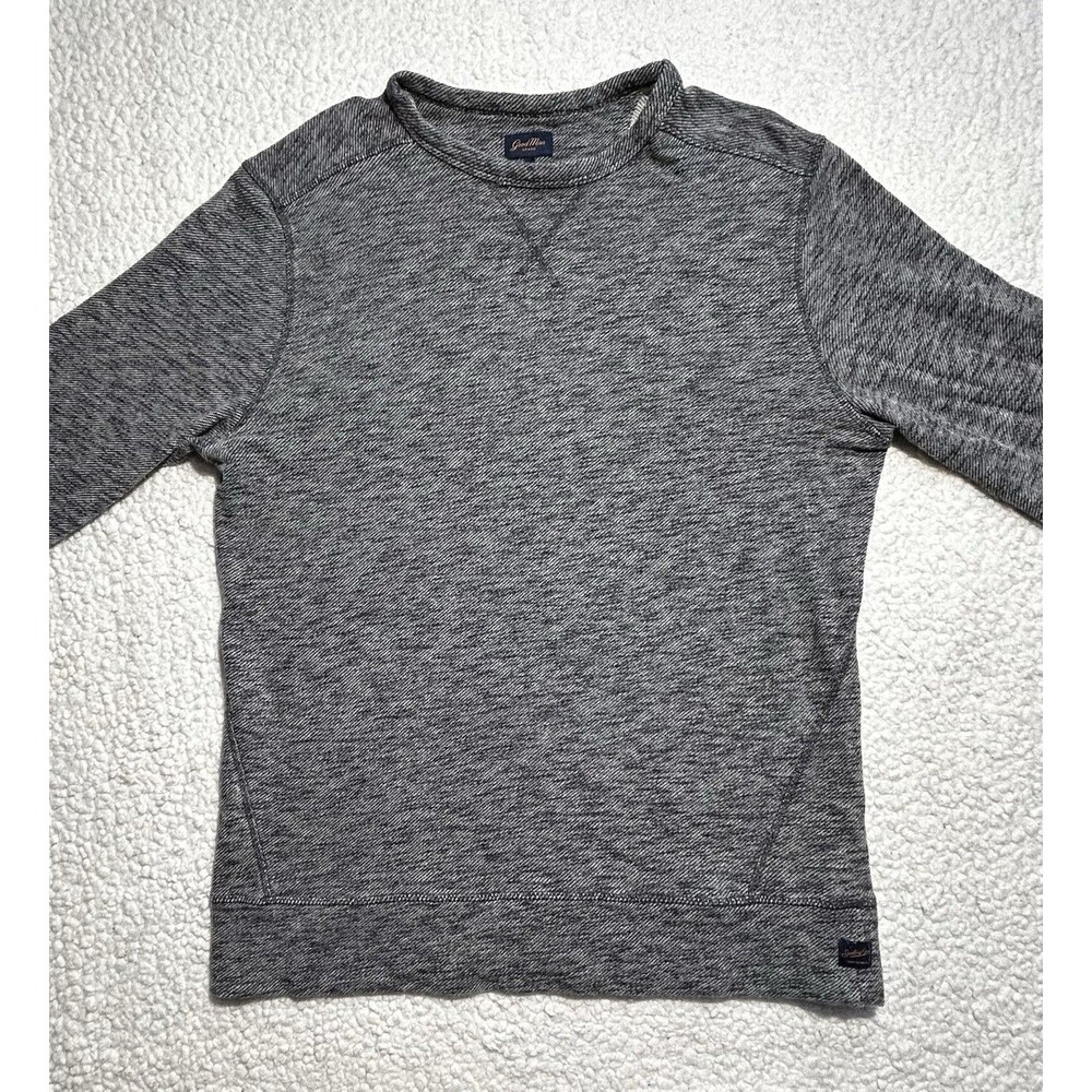 Good Man Brand Mens M Gray Marled Knit Slub Crewneck Cotton Sweatshirt